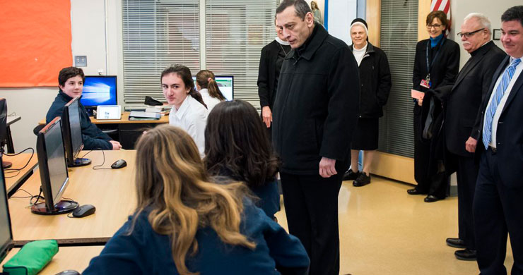 Bishop Caggiano Visits Catholic School